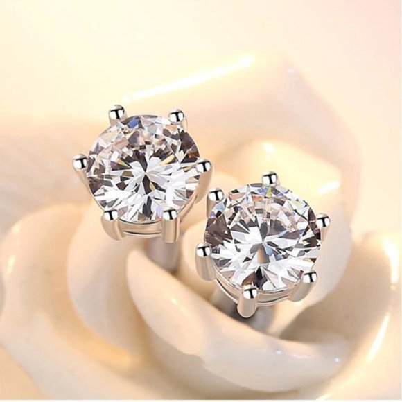 Jewelry - NEW Simple Silver Six Claw AAA Earrings